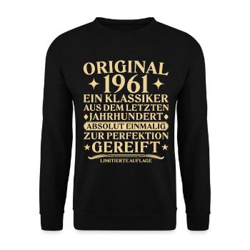 Original 1961 Classic Last Century - Unisex Sweatshirt - black - Front - Alina (178cm) & Michal (187cm)