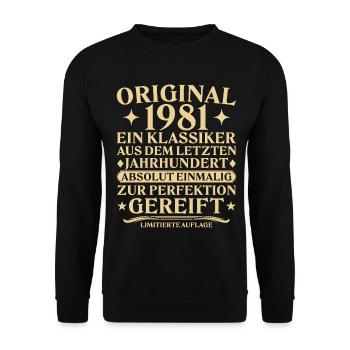 Original 1981 Classic Last Century - Unisex Sweatshirt - black - Front - Alina (178cm) & Michal (187cm)
