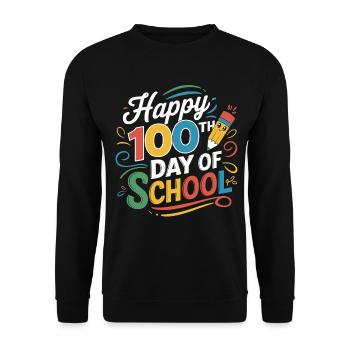 100th Day of School Jubilee - Unisex Sweatshirt - black - Front - Alina (178cm) & Michal (187cm)
