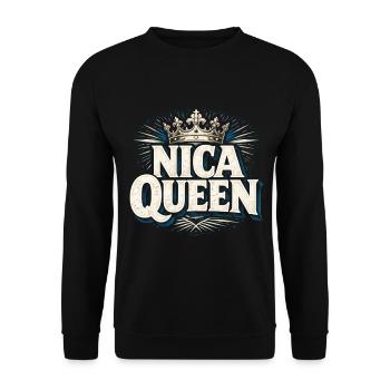 Nicaragua Nicaragisch Nica Queen - Unisex Pullover - Schwarz - Vorne - Alina (178cm) & Michal (187cm)