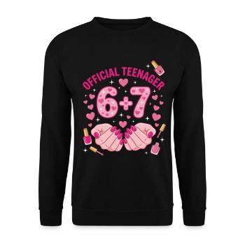 Offizieller Teenager Hearts & Nails 67 13. Geburtstag - Unisex Pullover - Schwarz - Vorne - Alina (178cm) & Michal (187cm)