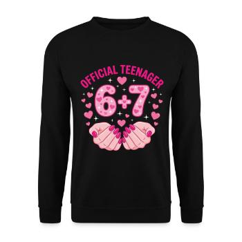 Offizieller 13. Geburtstag von Teenager 67 Hearts - Unisex Pullover - Schwarz - Vorne - Alina (178cm) & Michal (187cm)
