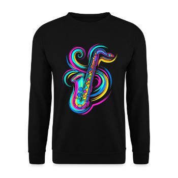 Saxophone - Sweat-shirt Unisexe - noir - Devant - Alina (178cm) & Michal (187cm)