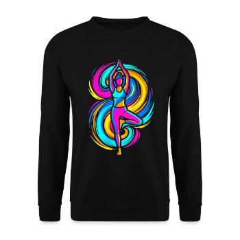 Yoga Pose - Unisex Sweatshirt - black - Front - Alina (178cm) & Michal (187cm)