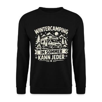 Winter camping | In summer, everyone can - Unisex Sweatshirt - black - Front - Alina (178cm) & Michal (187cm)