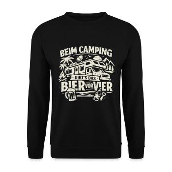 Camping | Bier vor Vier - Unisex Pullover - Schwarz - Vorne - Alina (178cm) & Michal (187cm)