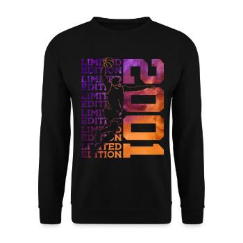LIMITED EDITION 2001 BASKETBALL 25. GEBURTSTAG - Unisex Pullover - Schwarz - Vorne - Alina (178cm) & Michal (187cm)
