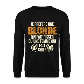 Vintage Humor Beer Aperitif Alcohol Beauf Friends Friends Friends - Unisex Sweatshirt - black - Front - Alina (178cm) & Michal (187cm)