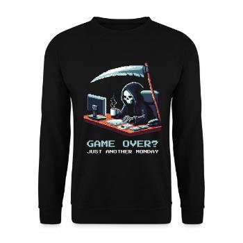Fin du jeu : Vie quotidienne | Humour de métier de croque-mort - Sweat-shirt Unisexe - noir - Devant - Alina (178cm) & Michal (187cm)