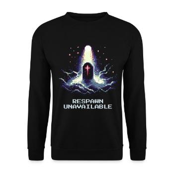 Pas de réapparition | Humour noir de l’entrepreneur de pompes funèbres - Sweat-shirt Unisexe - noir - Devant - Alina (178cm) & Michal (187cm)