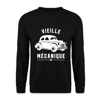 Alte Mechaniker, Leidenschaft, Auto, alter Humor. - Unisex Pullover - Schwarz - Vorne - Alina (178cm) & Michal (187cm)
