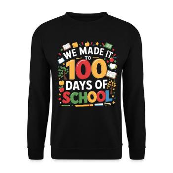 100 Tage Schule Jubel - Unisex Pullover - Schwarz - Vorne - Alina (178cm) & Michal (187cm)