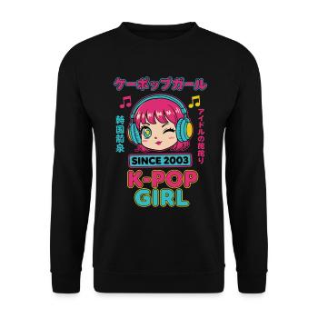 Depuis 2003, K-Pop Girl Musique coréenne Anime mignon - Sweat-shirt Unisexe - noir - Devant - Alina (178cm) & Michal (187cm)