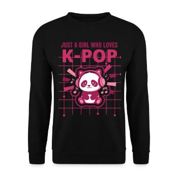 Just a Girl, das K-Pop süße koreanische Musik liebt - Unisex Pullover - Schwarz - Vorne - Alina (178cm) & Michal (187cm)