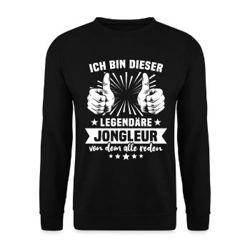 Jongleur Legende - Unisex Pullover - Schwarz - Vorne - Alina (178cm) & Michal (187cm)