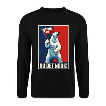 Nu Det Nuuk Greenlanders Greenland Novelty Tees - Unisex Sweatshirt - black - Front - Alina (178cm) & Michal (187cm)