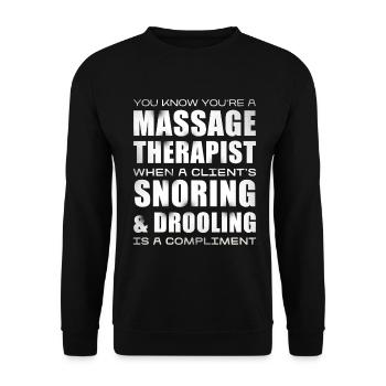 Massage Therapist Humor Saying - Unisex Sweatshirt - black - Front - Alina (178cm) & Michal (187cm)