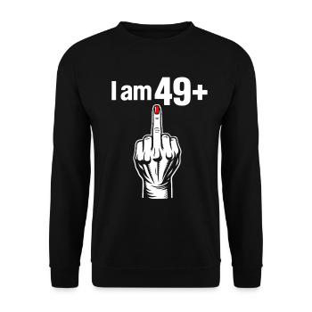 J’ai 49+ - Sweat-shirt Unisexe - noir - Devant - Alina (178cm) & Michal (187cm)