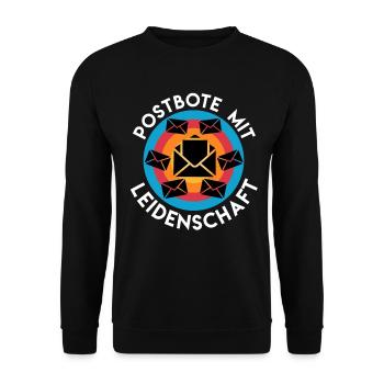 POSTBOTE MIT LEIDENSCHAFT Briefträger Lustiges - Unisex Pullover - Schwarz - Vorne - Alina (178cm) & Michal (187cm)