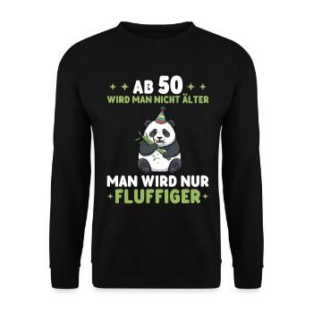 Panda du 50e anniversaire - Tu deviens plus doux - Sweat-shirt Unisexe - noir - Devant - Alina (178cm) & Michal (187cm)
