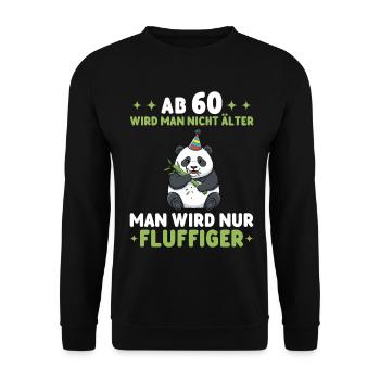 Panda de 60 ans - Tu deviens plus doux - Sweat-shirt Unisexe - noir - Devant - Alina (178cm) & Michal (187cm)