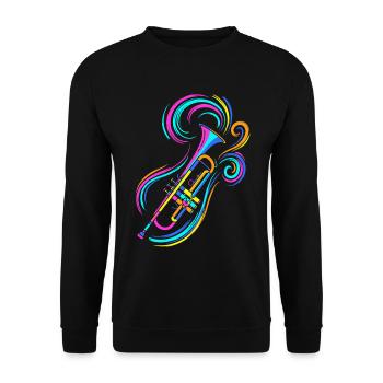 Trompete - Unisex Pullover - Schwarz - Vorne - Alina (178cm) & Michal (187cm)