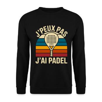 I can't I have padel – retro rainbow vibe - Unisex Sweatshirt - black - Front - Alina (178cm) & Michal (187cm)
