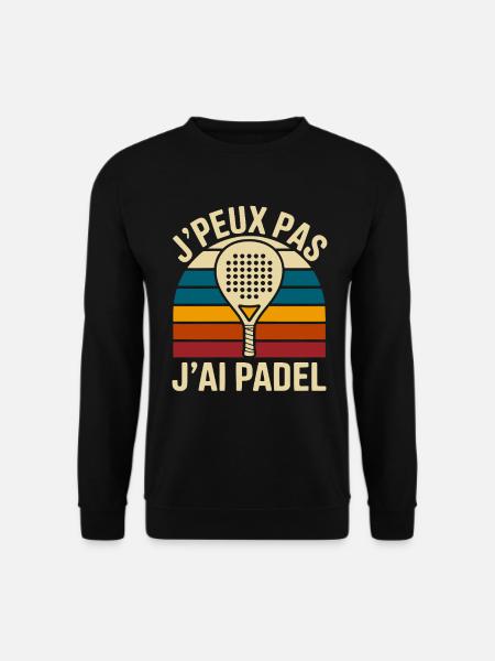 I can't I have padel – retro rainbow vibe - Unisex Sweatshirt - black
