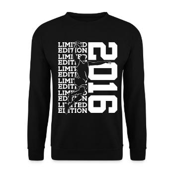 LIMITED EDITION 2016 BASKETBALL 10. GEBURTSTAG - Unisex Pullover - Schwarz - Vorne - Alina (178cm) & Michal (187cm)
