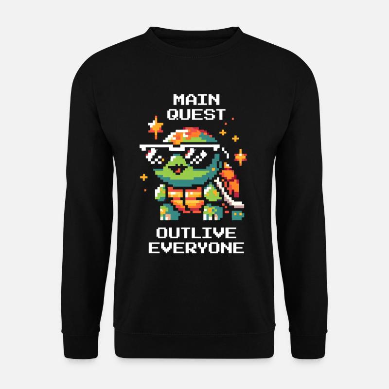 Main Quest: Live Longer | Turtle - Unisex Sweatshirt - black