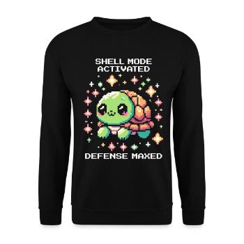 Tank Mode Active | Turtle - Unisex Sweatshirt - black - Front - Alina (178cm) & Michal (187cm)