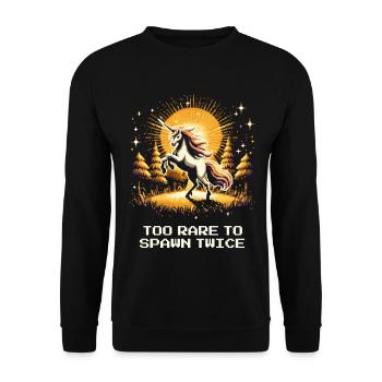 Zu selten | Einmalig | Einhorn | Unikat - Unisex Pullover - Schwarz - Vorne - Alina (178cm) & Michal (187cm)