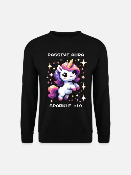 Passive Aura Active | Glitter Bonus - Unisex Sweatshirt - black