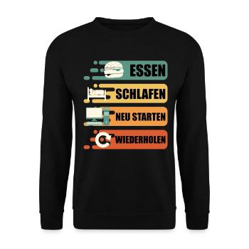 Support technique REDÉMARRER L’ALIMENTATION SOMMEIL - Sweat-shirt Unisexe - noir - Devant - Alina (178cm) & Michal (187cm)