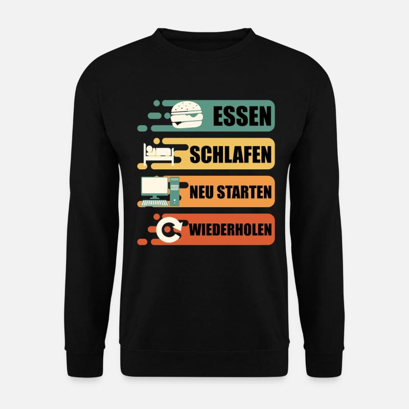 Technical Support RESTART FOOD SLEEP - Unisex Sweatshirt - black