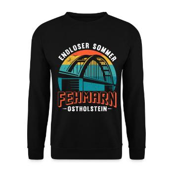 Baltic Sea FEHMARN ENDLESS SUMMER OSTHOLSTEIN Funny - Unisex Sweatshirt - black - Front - Alina (178cm) & Michal (187cm)