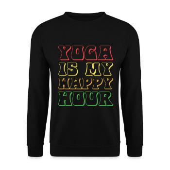 Le yoga est mon heure de l’apéro - Sweat-shirt Unisexe - noir - Devant - Alina (178cm) & Michal (187cm)