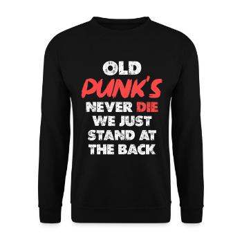 Old Punks Never Die Artwork - Unisex Sweatshirt - black - Front - Alina (178cm) & Michal (187cm)