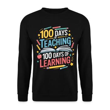 100 days of learning to teach - Unisex Sweatshirt - black - Front - Alina (178cm) & Michal (187cm)