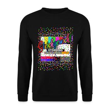 Gleichgewichts Störung Testbild Kostüm Karneval - Unisex Pullover - Schwarz - Vorne - Alina (178cm) & Michal (187cm)
