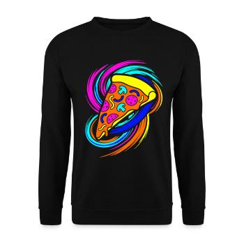 Tranche de pizza - Sweat-shirt Unisexe - noir - Devant - Alina (178cm) & Michal (187cm)