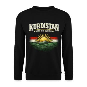 Kurdistan Where The Sun Rises Kurde Kurden - Unisex Pullover - Schwarz - Vorne - Alina (178cm) & Michal (187cm)