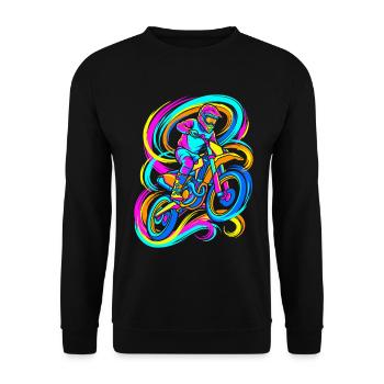 Motocross Fahrer - Unisex Pullover - Schwarz - Vorne - Alina (178cm) & Michal (187cm)