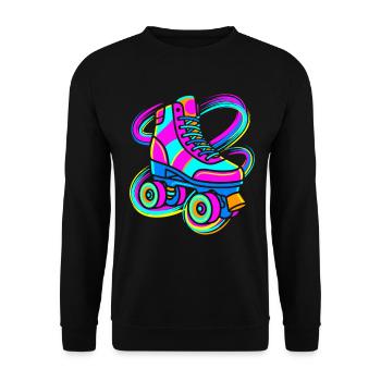 Rollschuh - Unisex Pullover - Schwarz - Vorne - Alina (178cm) & Michal (187cm)
