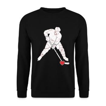 Eishockey Herz - Unisex Sweatshirt - black - Front - Alina (178cm) & Michal (187cm)