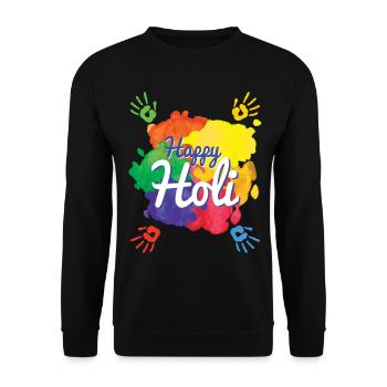 Happy Holi Holiday Indian Hindu Holi Festival - Unisex Sweatshirt - black - Front - Alina (178cm) & Michal (187cm)