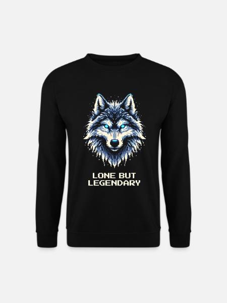 Lonely but legendary | Lone Wolf - Unisex Sweatshirt - black