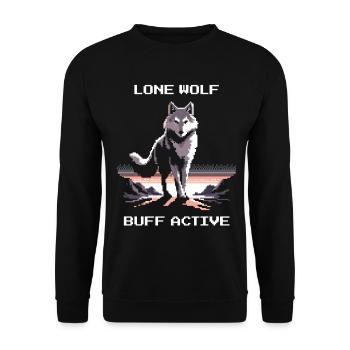 Lone Wolf active | Wolf Power - Unisex Sweatshirt - black - Front - Alina (178cm) & Michal (187cm)