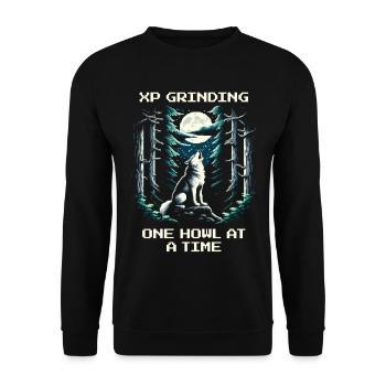XP farmen mit jedem Heulen | Wolf Spirit - Unisex Pullover - Schwarz - Vorne - Alina (178cm) & Michal (187cm)
