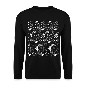 Punk Rock Rebellion – Lederjacken Style - Unisex Pullover - Schwarz - Vorne - Alina (178cm) & Michal (187cm)